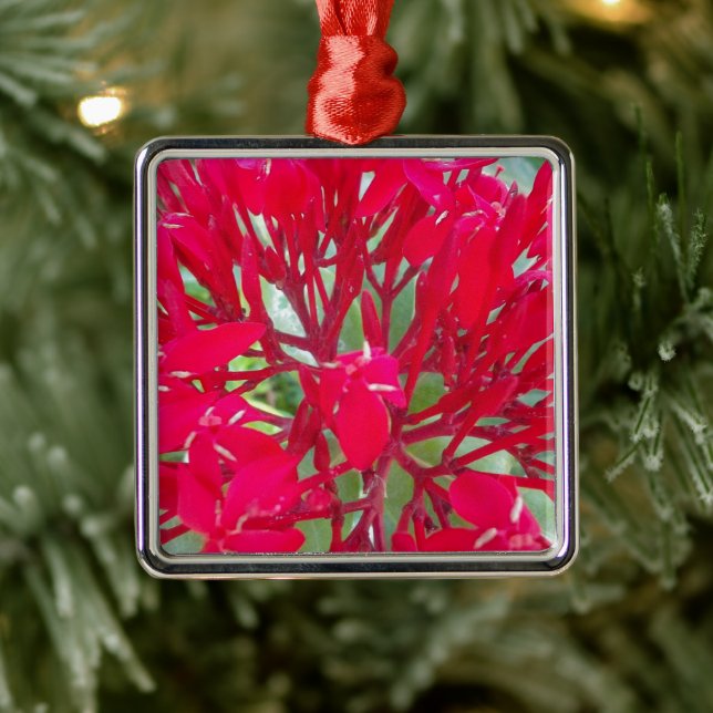 Schöne Phantastische rote Blume Ornament Aus Metall (Baum)