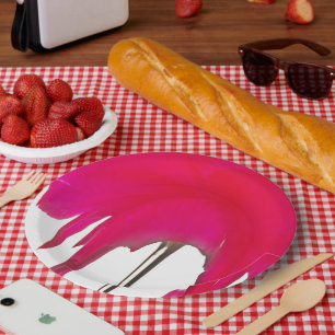 Schöne phantastische Rote Rose, weißer Himmel Aben Pappteller