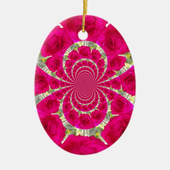 Schöne Phantastische Rote Rosen.jpg Keramik Ornament (Vorne)
