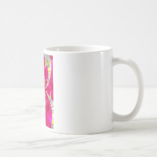 Schöne Phantastische Rote Rosen Kaleidoskop Muster Kaffeetasse
