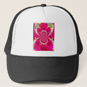 Schöne Phantastische Rote Rosen Kaleidoskop Muster Truckerkappe