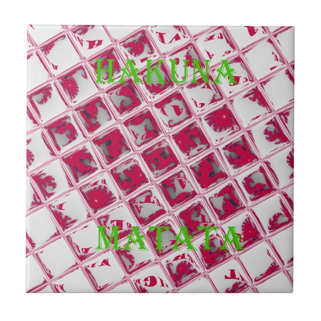 Schöne Phantastische Rote Stilelemente Spiegelbild Fliese (Vorderseite)