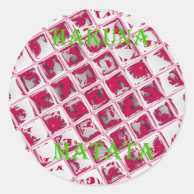 Schöne Phantastische Rote Stilelemente Spiegelbild Runder Aufkleber (Vorderseite)