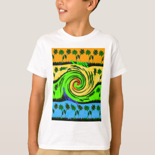 Schöne Phantastische Wavy Summer Wave Floral Color T-Shirt