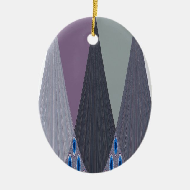 Schöne Phantastische Zickzack Design Kunst, Dichtu Keramik Ornament (Vorne)