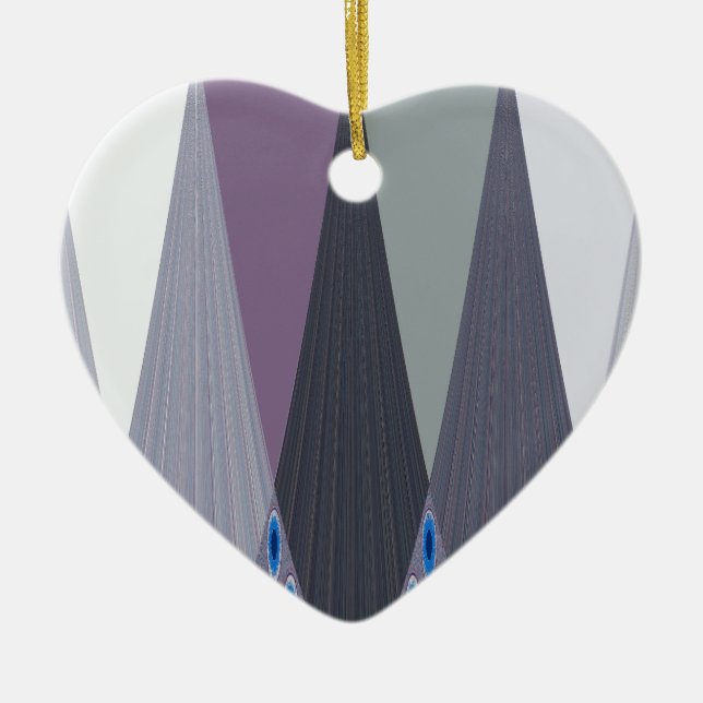 Schöne Phantastische Zickzack Design Kunst, Dichtu Keramikornament (Vorne)