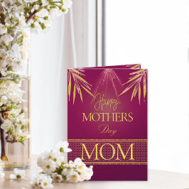 Schöne Pink Gold Palms Custom Mother Day Karte