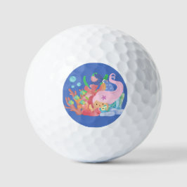Schöne PINK HAIR Meerjungfrau spielt einen Fisch u Golfball