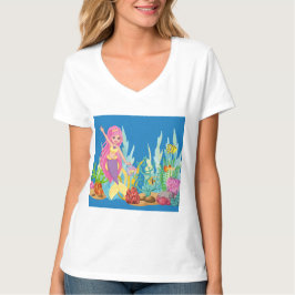 Schöne PINK HAIR Meerjungfrau T-Shirt