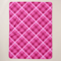 Schöne Pink Magenta Kariert große Sherpa Blanka