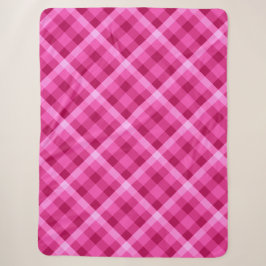 Schöne Pink Magenta Kariert große Sherpa Blanka Sherpadecke