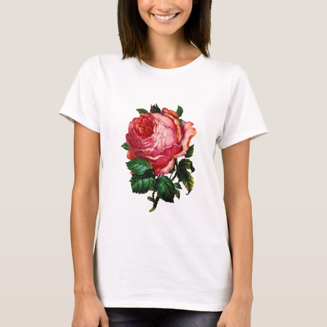 SCHÖNE PINK ROSE T-Shirt (Vorderseite)