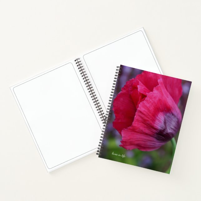Schöne PInk und Lila Poppy-Blume Notizbuch (Innenseite)
