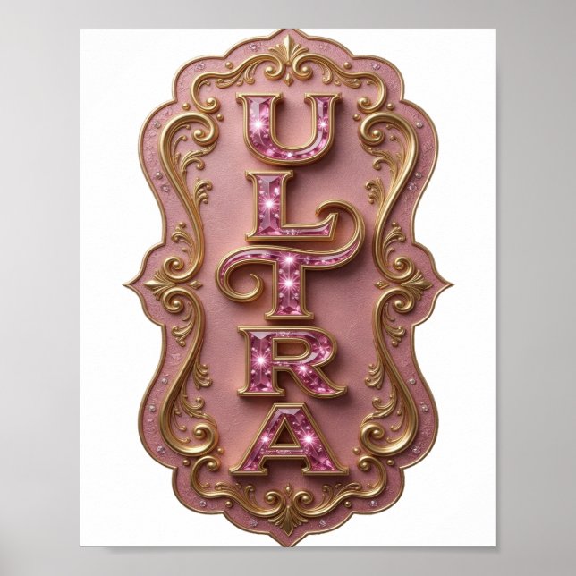 Schöne Pinke ULTRA Grafikdesign Poster (Vorne)