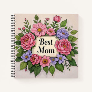 Schöne pinkische Blume Beste Mama Notizbuch