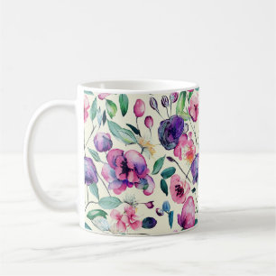 Schöne Pinzen und Lila Blüten Kaffeetasse