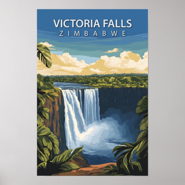 Schöne Place Victoria Falls Zimbabwe Travel Poster (Vorne)