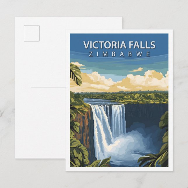Schöne Place Victoria Falls Zimbabwe Travel Postkarte (Vorne/Hinten)