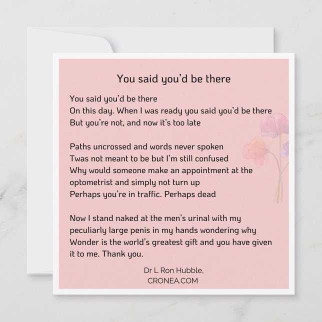 Schöne Poesie Geschenkkarte von CRONEA Karte (Vorderseite)