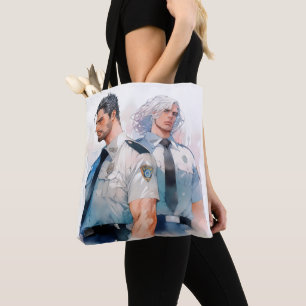 Schöne Polizisten Wasserfarbenanime Tasche