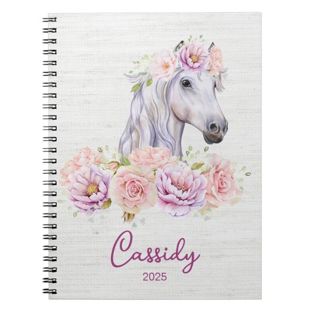 Schöne Pony DIY Name Notizblock (Vorderseite)