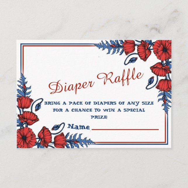 Schöne Poppy Personalisierte Babydusche Begleitkarte (Vorderseite)