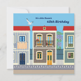 Schöne portugiesische Häuser mit Fliesen oder Azul