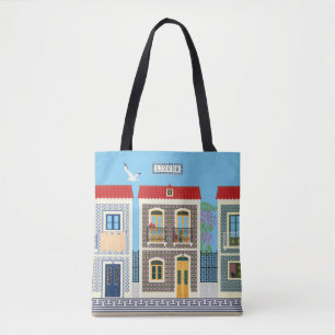 Schöne portugiesische Häuser mit Fliesen oder Azul Tasche