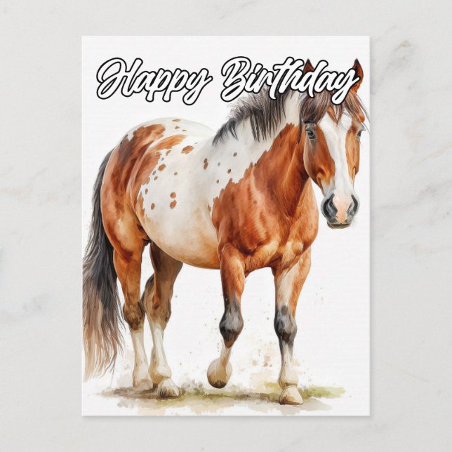 Schöne Posing Horse Illustration Postkarte (Vorderseite)