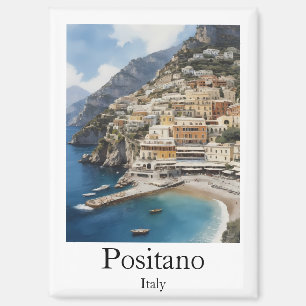 Schöne Positano Italien Landschaftsmalerei Magnet