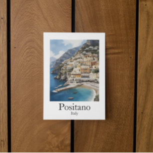 Schöne Positano-Italien-Landschaftsmalerei Postkarte
