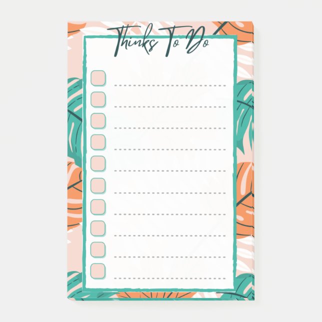 Schöne Post-it®-Thinks to do Buntblumen Post-it Klebezettel (Vorderseite)