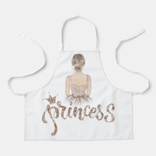 Schöne Princess-Illustration mit Glitzer Schürze