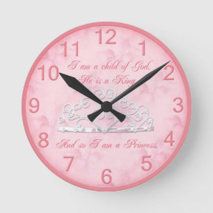 Schöne Prinzessin Clock Runde Wanduhr