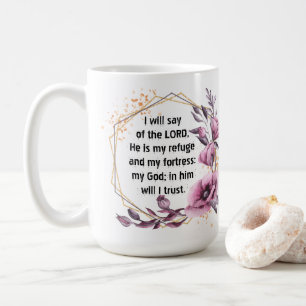 Schöne Psalm 91 Floral Kaffeetasse