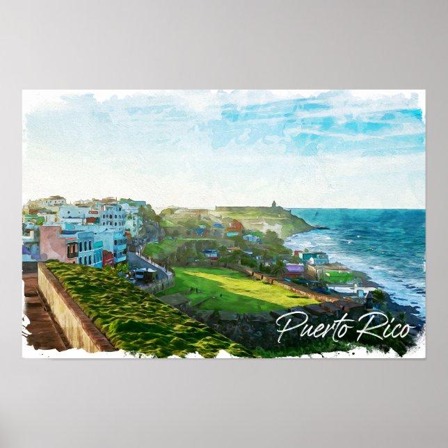 Schöne Puerto Rico Landschaft Poster (Vorne)