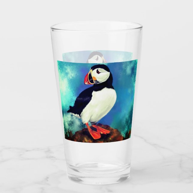 Schöne Puffin Bird - Malerei Glas (Vorderseite)