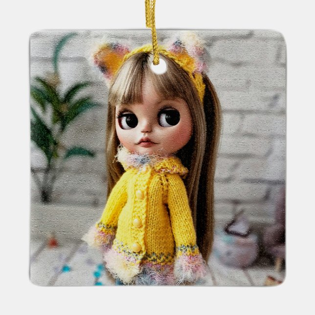 Schöne Puppe Blythe Big eyes fantasievollen Spaß Keramikornament (Vorderseite)