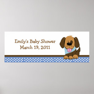 Schöne Puppy Baby Dusche / Geburtstagsbanner Poster