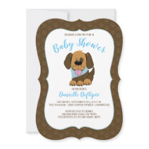 Schöne Puppy Doy Baby Dusche einladen braun