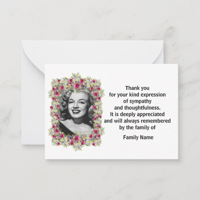 Schöne Rahmen Blume nach Beerdigung Danke Mitteilungskarte (Vorderseite)