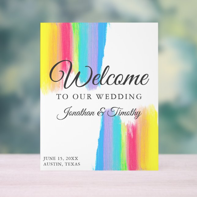 Schöne Rainbow Custom Willkommen bei unserer Hochz Acrylschild (Neutral)