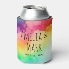 Schöne Rainbow-Farben Abstrakte Design-Hochzeit Dosenkühler