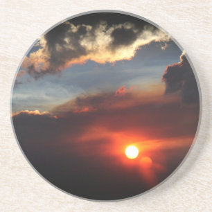 schöne rauchige Sonnenuntergangsfoto Untersetzer