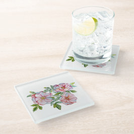 Schöne, realistische Rose. Glasuntersetzer