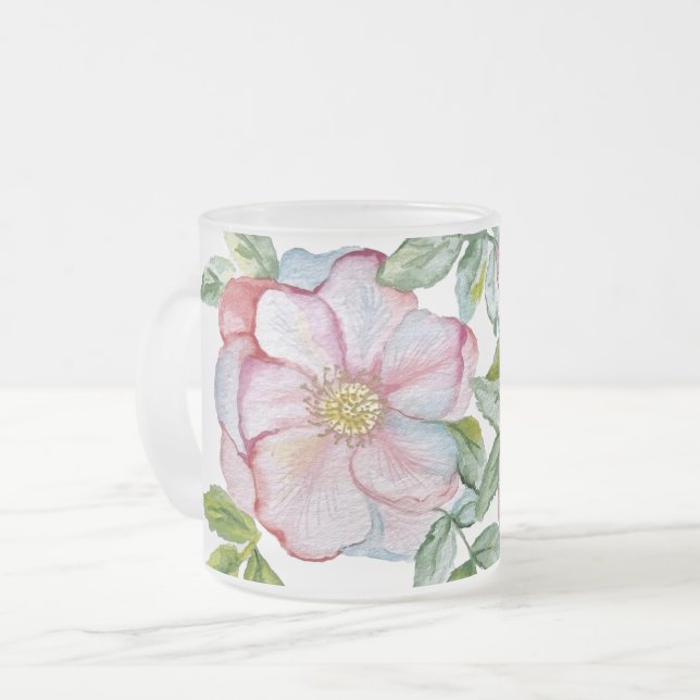 Schöne, realistische Rose. Mattglastasse (Vorderseite Links)