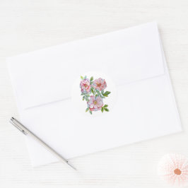Schöne, realistische Rose. Runder Aufkleber