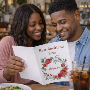 Schöne Red Best Boyfriend Ever Valentine Feiertagskarte