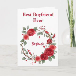 Schöne Red Best Boyfriend Ever Valentine Feiertagskarte