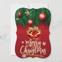 Schöne Red Gold Frohe Weihnachts Wunschkarte Einladung